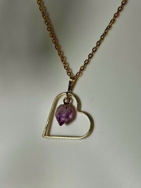 Amethyst Heart Pendant Necklace 💜✨